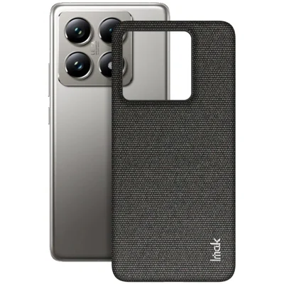 IMAK Ruiyi Series for Xiaomi 14T Pro Case Fabric Texture Leather+PC Phone Back Cover - Black