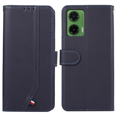 For Motorola Moto G35 5G Case RFID Blocking Flip Leather Phone Cover - Blue