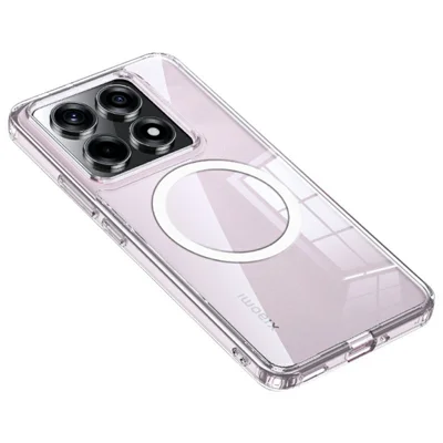 Bulk Purchasing For Xiaomi 14T Pro Magnetic Case Shockproof PC + TPU Phone Cover - Transparent