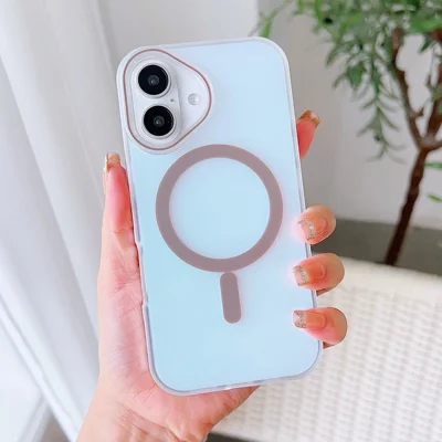 Til iPhone 16 Case Kompatibel med MagSafe Aurora Design TPU+PC Telefonbeskyttelse - Ørken Guld