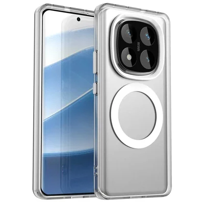 Til Xiaomi Redmi Note 14 Pro 5G / Poco X7 5G Taske Kompatibel med MagSafe PC+TPU+PET Anti-drop Telefonbeskyttelse - Hvid