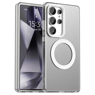 Candy Series For Samsung Galaxy S25 Ultra Magnetic Case PC+TPU+PET Anti-Drop Phone Cover - White