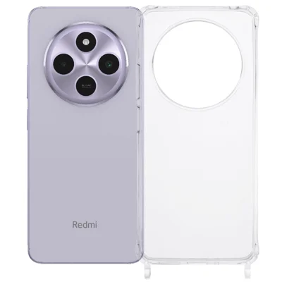 PC+TPU-hoesje voor Xiaomi Redmi 14C 4G / 14R 5G / Poco C75 4G 1,5 mm transparant telefoonhoesje met lanyardgaten