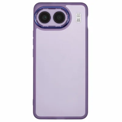 For OnePlus Nord 4 Case Electroplated Camera Frame TPU Phone Cover - Transparent Purple