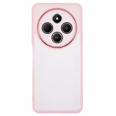 TPU-hoesje voor Xiaomi Redmi 14C 4G / 14R 5G / Poco C75 4G met geëlectroplateerde cameraframe telefoonhoes - Transparant roze