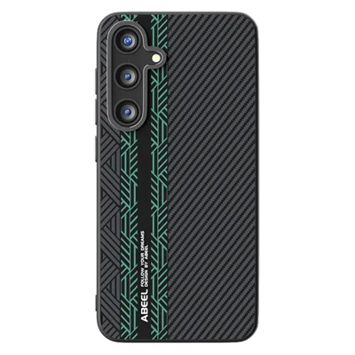 ABEEL For Samsung Galaxy S25 Magnetic Case PC + TPU + Aluminum Alloy + PU Leather Slim Phone Back Cover - Texture 2
