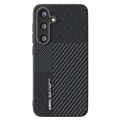 ABEEL For Samsung Galaxy S25+ Magnetic Case PC + TPU + Aluminum Alloy + PU Leather Slim Phone Back Cover - Texture 3