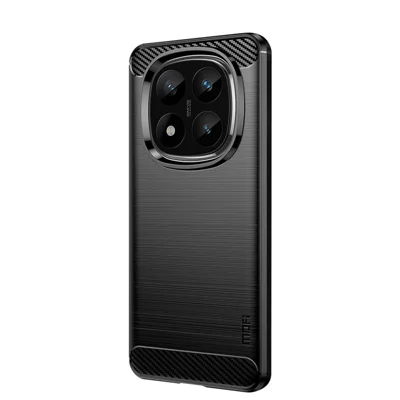 MOFI For Xiaomi Redmi Note 14 Pro+ 5G Case  JK TPU Series-1 Carbon Fiber Texture TPU Soft Phone Cover - Black