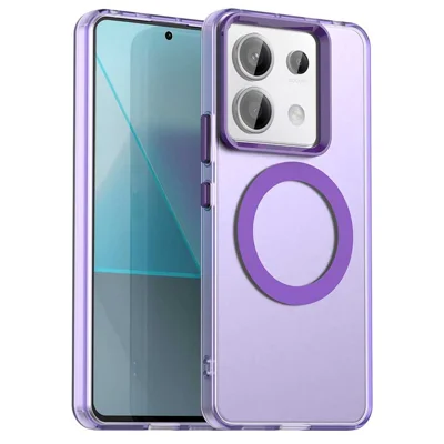 For Xiaomi Redmi Note 13 Pro 5G / Poco X6 5G Magnetic Case PC+TPU+PET Anti-Drop Phone Cover - Purple