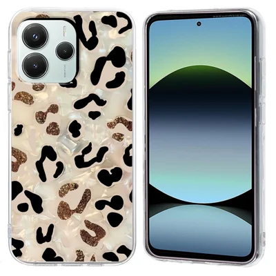 Mobilskal till Xiaomi Redmi Note 14 5G, mönstertryck, stötsäkert, mjukt TPU, leopardmönster