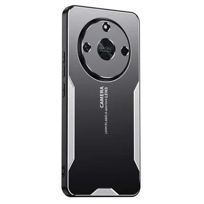For Honor X60 5G Phone Case Aluminium Alloy TPU PC Back Cover - Silver