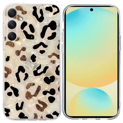 Voor Samsung Galaxy S25 FE Hoesje met Patroonprint Schokbestendige Zachte TPU Telefoonhoes - Luipaardprint