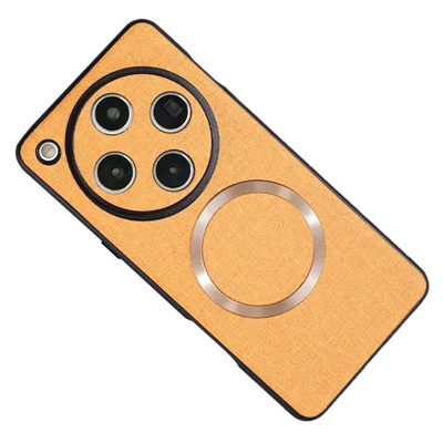 For Oppo Find X8 Pro 5G Magnetic Case Drop-Proof TPU+Cloth Back Phone Cover - Orange