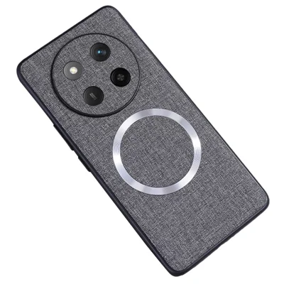 For Honor Magic7 Lite 5G / X9c 5G / X60 Pro 5G Magnetic Case Drop-Proof TPU+Cloth Back Phone Cover - Grey