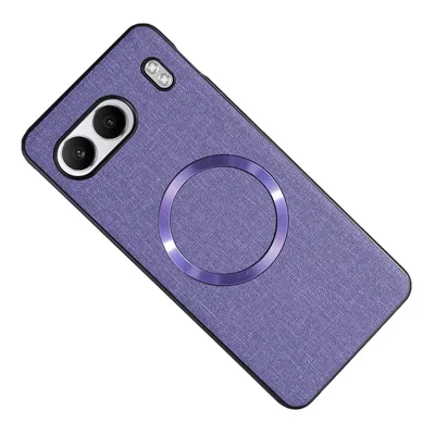 For OnePlus Nord 4 Magnetic Case Drop-Proof TPU+Cloth Back Phone Cover - Purple