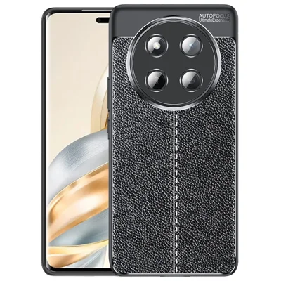 For Honor Magic7 Lite 5G / X9c 5G / X60 Pro 5G Case Litchi Texture TPU Flexible Phone Cover, Black