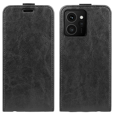 Voor HMD Skyline hoesje met kaartslots verticaal klaphoesje van lederen telefoonhoes - Zwart