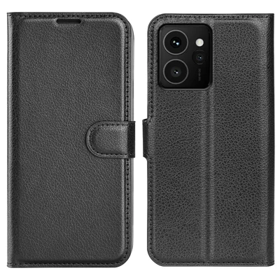 For HMD Skyline Case Litchi Texture Shockproof Leather Wallet Phone Cover - Black