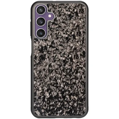 For Samsung Galaxy S23 FE Magnetic Case Forged Texture Aramid Fiber+TPU Anti-Slip Phone Cover - Black