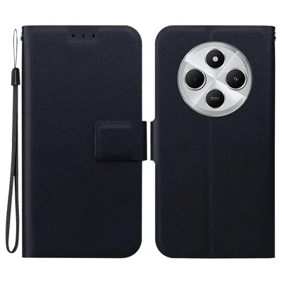 Phone Case For Xiaomi Redmi 17C 4G / 14C 4G / 14R 5G / Poco C75 4G Ultra-Thin PU Leather + TPU Phone Cover with Card Slot - Black
