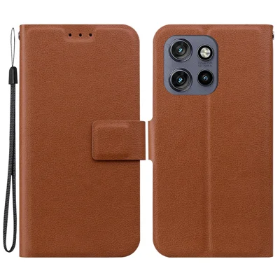 For Motorola Edge 60 Neo 5G / Edge 50 Neo 5G / Moto S50 5G / ThinkPhone 25 5G Case Ultra-Thin PU Leather + TPU Phone Cover with Card Slot - Brown