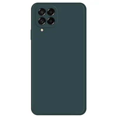 Per Samsung Galaxy M53 5G Bump Proof Smartphone Case, Rubberized TPU+Microfiber Lining Straight Edge Phone Back Cover - Blackish Green