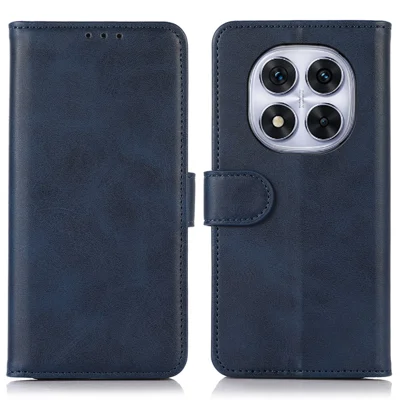 For Xiaomi Redmi Note 14 Pro 5G / Poco X7 5G Case Cowhide Texture Leather Wallet Phone Cover with Stand - Blue