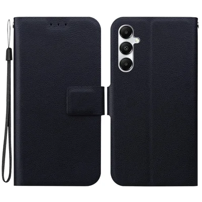 For Samsung Galaxy A05s 4G Case Ultra-Thin PU Leather + TPU Phone Cover with Card Slot - Black