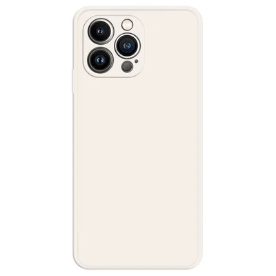 Pour iPhone 13 Pro 6.1 pouces Doublure en microfibre Coque arrière en TPU caoutchouté Bordure droite Coque de téléphone antichoc - Beige