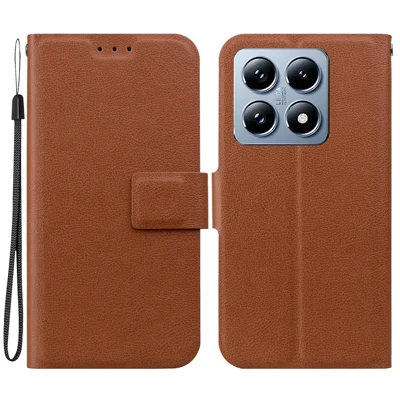 For Xiaomi 14T Pro Case Ultra-Thin PU Leather + TPU Phone Cover with Card Slot - Brown