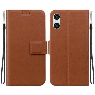 For Sony Xperia 10 VI Case Ultra-Thin PU Leather + TPU Phone Cover with Card Slot - Brown