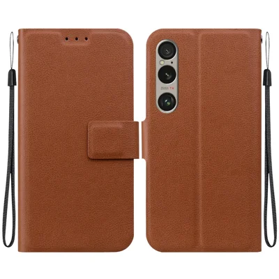 For Sony Xperia 1 VI Case Ultra-Thin PU Leather + TPU Phone Cover with Card Slot - Brown