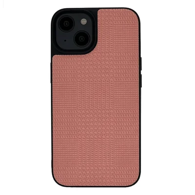 VILI TH Series Anti-Scratch Phone Case for iPhone 14 Plus Shockproof Case Protective PU Leather Coated TPU Phone Cover - Pink