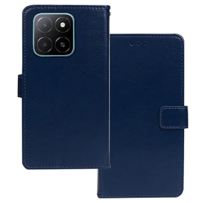 IDEWEI etui na Honor X5b z kieszeniami na karty, etui z korka konia, pokrowiec na telefon - niebieski