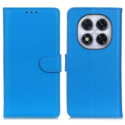 For Xiaomi Redmi Note 14 Pro 4G Wallet Case PU Leather Phone Cover Litchi Texture - Blue