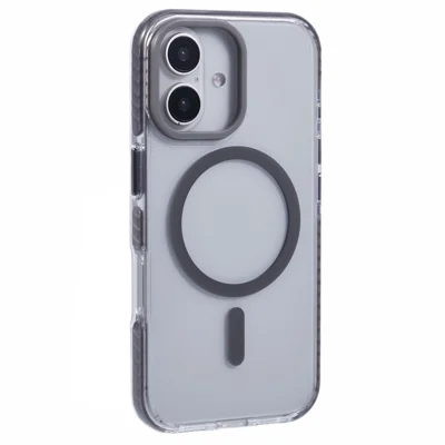 For iPhone 16 Clear Case Compatible with MagSafe TPU+PC Back Cover - Grey