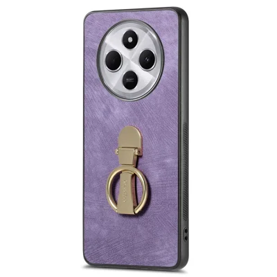 CASENEO D22 Phone Case For Xiaomi Redmi 14C 4G / 14R 5G / Poco C75 4G Retro Leather Back Cover with Folding Kickstand - Purple