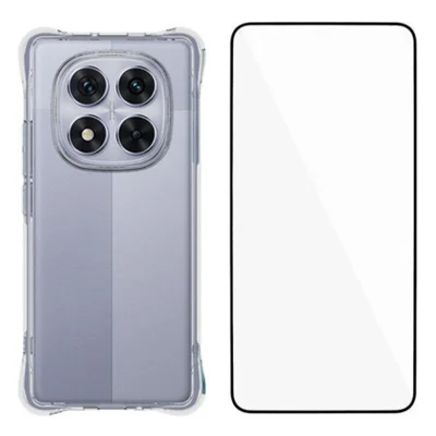 WANLONFENG WL Series For Xiaomi Redmi Note 14 Pro 5G / Poco X7 5G TPU Case 2.0mm Phone Cover with Tempered Glass Film