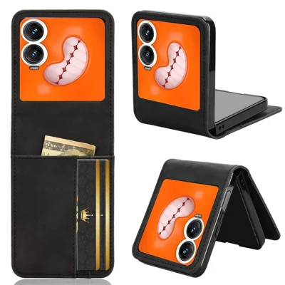 For Infinix Zero Flip 5G X6962 Case Separable Design Card Slot Leather+PC Phone Cover - Black - Black