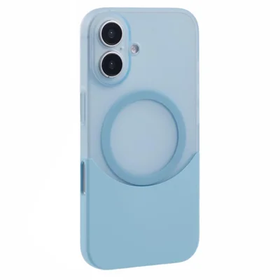 For iPhone 16 Plus Case Compatible with MagSafe Splicing Color Drop-Proof PC Phone Cover - Blue