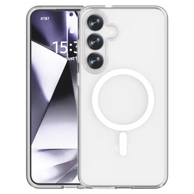 For Samsung Galaxy S25+ Clear Magnetic Case TPU+PC Phone Back Cover