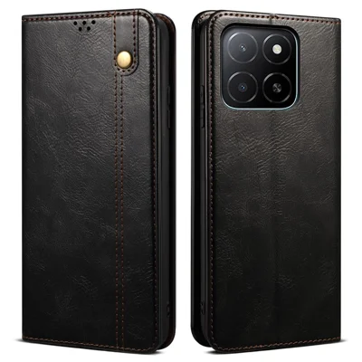 Etui do Honor X5b / X5b Plus, etui portfelik z klapką ze sztucznej skóry w deseniu konia, z funkcją podpórki - Czarny