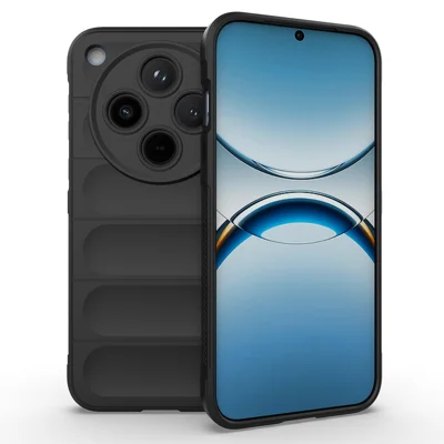 Fodral till Oppo Find X8 5G, stötsäkert mjukt TPU, robust bakplatta - Svart