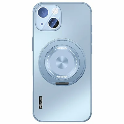 For iPhone 14 Case Compatible with MagSafe Kickstand TPU+PC Heat Dissipation Phone Cover - Blue