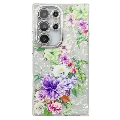 For Samsung Galaxy S24 Ultra Case Electroplated IMD TPU+PC Phone Back Cover with Glass Lens Film -  FL10