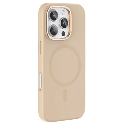 MUTURAL For iPhone 16 Pro Max Magnetic Case Compatible with MagSafe Liquid Silicone Back Cover - Desert Gold