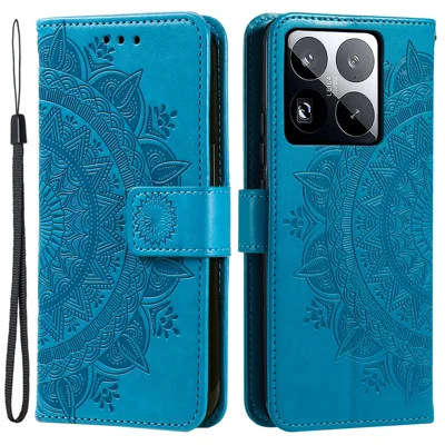 Futerał na Xiaomi 15 Pro z nadrukiem Totem, portfel z poliuretanowej skóry z podstawką - niebieski
