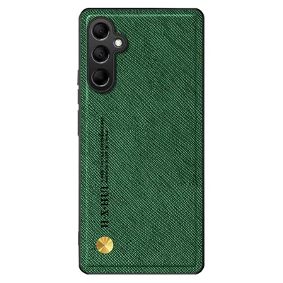For Samsung Galaxy S25+ Case Cross Texture Leather+TPU Phone Cover Support Magnetic Car Holder - Green