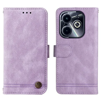 For Infinix Smart 8 Plus / Smart 8 Pro 4G / Smart 8 4G / Hot 40i / TECNO Spark 20 / Spark Go 2024 4G Leather Wallet Cases Cover with Strap - Purple