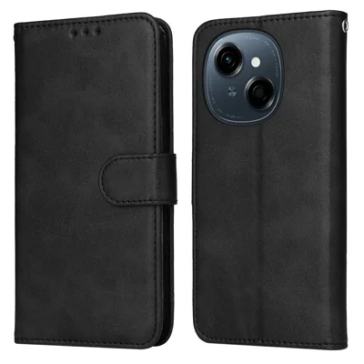 Wallet Case for TECNO Spark Go 2025 / Spark Go 1 / Pop 9 4G PU Leather Folio Flip Phone Cover - Black
